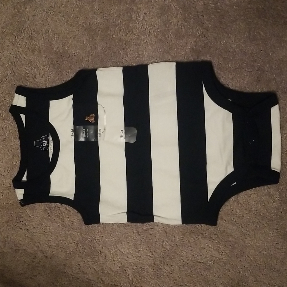 Baby Gap Navy and White Striped Onesie - NBW - sizing tag still attached 18-24 m